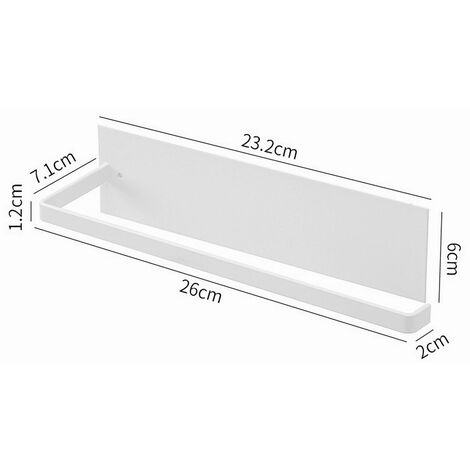 Portarotolo Da Cucina Senza Foratura - Supporto In Ferro Per Carta E Tovaglioli - Bianco, 26x11.5cm - Foto 3