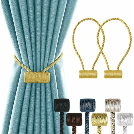 Fermatende Magnetici In Legno A Fiore - 2 Pezzi Con Cordino | Stile Shabby Chic Per Tende Sottili