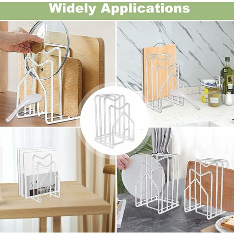 Scaffale portaoggetti da cucina, resistente ripiano per tagliere, supporto per pentole con manico in legno, supporto per la casa