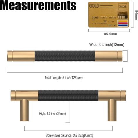 8 Maniglie Armadio Nere In Lega Alluminio - Stile Pastorale - Per Mobili E Porte - Foto 8