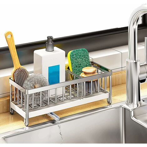 Kit Porta Spugne Da Cucina Autoadesivo – Organizer Sottolavello Con Porta Asciugamani E Ganci
