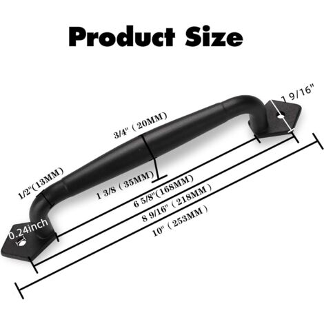 Maniglia Porta In Ghisa Stile Retrò - 220mm, Con Viti, Per Porte Fienili, Bagni, Giardini - Facile Installazione - Foto 13