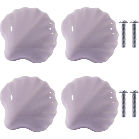 Pomello Per Mobili Primula In Ceramica Avorio Con Base Nichelata - 3