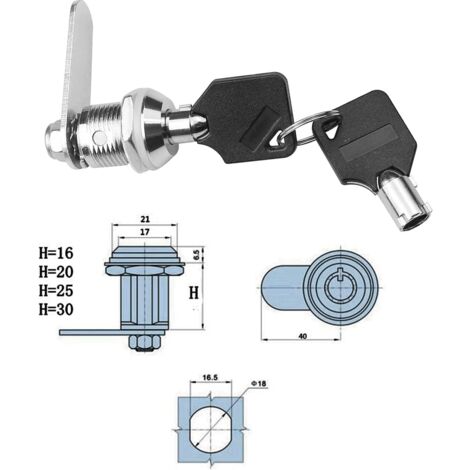 Serratura Per Cassetta Lettere E Armadi - Con 4 Chiavi E 4 Piastre, Universale - Foto 4