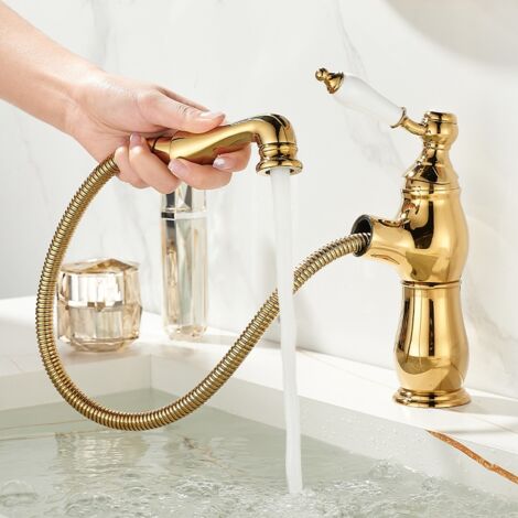 Rubinetto Lavabo Monocomando Alphabath Black Gold – Ottone Con Cartuccia In Ceramica, Nero - 2