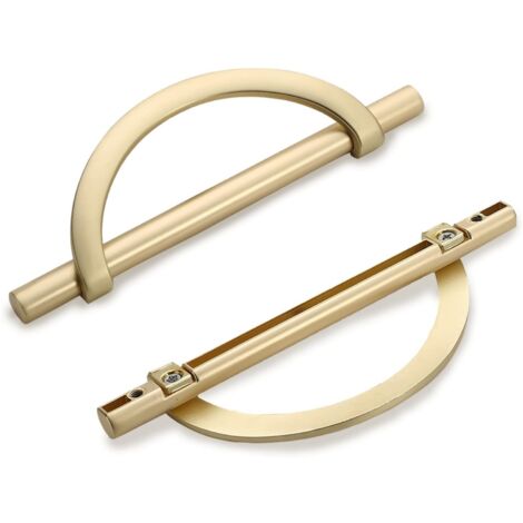 MARGUERASW 2 maniglie per mobili da cucina in ottone spazzolato, 96 mm, maniglie per mobili dorate, da cucina, maniglie per armadi, da polso, da cucina, interasse 96 mm