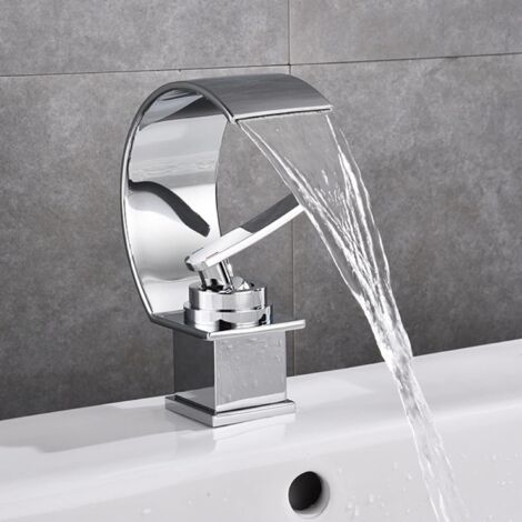 Rubinetto per lavabo da bagno a cascata con acqua calda e fredda rubinetto per l
