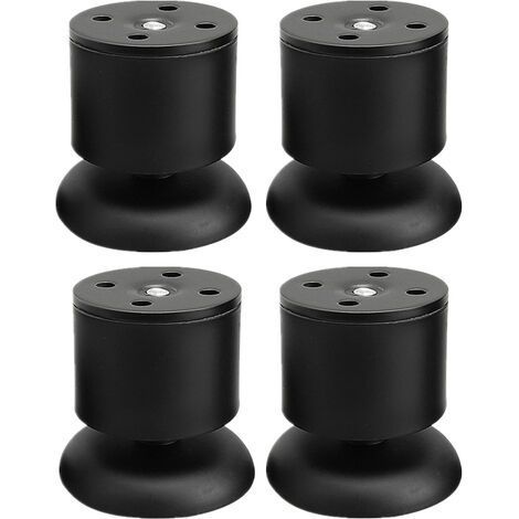 4 Gambe Tavolo Regolabili In Alluminio Nero - Piedini Mobili 50-70mm Con Viti - Foto 7