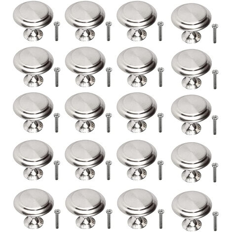 12 Pomelli Per Mobili Vintage A Forma Di Fungo - Argento, 30mm Per Cassetti E Armadi - Foto 11