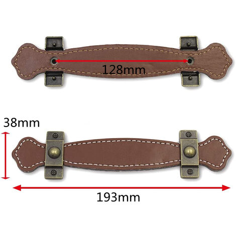 Maniglie Per Cassetti In Pelle - Set Da 6, Stile Vintage, Marrone Chiaro