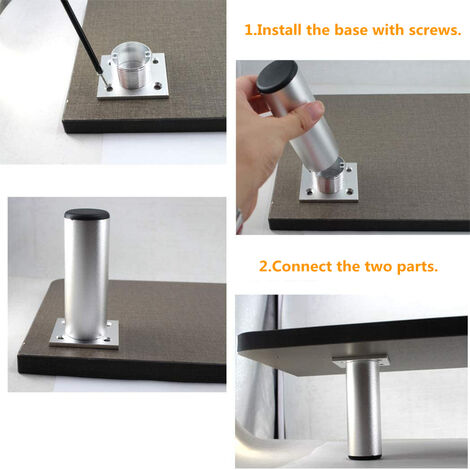 Gambe Per Mobili In Acciaio Inox - 4 Pezzi Regolabili 10-20 Cm - Per Divani, Tavoli E Armadi - Base Antiscivolo - Foto 14