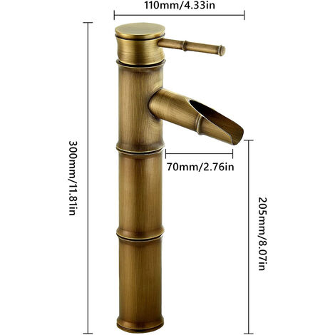 Rubinetto Miscelatore Monocomando Per Lavabo Bagno In Ottone - Stile Vintage, Antico O Nero, Alto O Basso, Caldo E Freddo, Con Tubi Flessibili