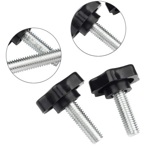 4 Viti A Pollice 1/4-20 X 3/8 Pollici - Manopola Zigrinata Rotonda Nera In Acciaio Inox 18-8 - Fatte In USA
