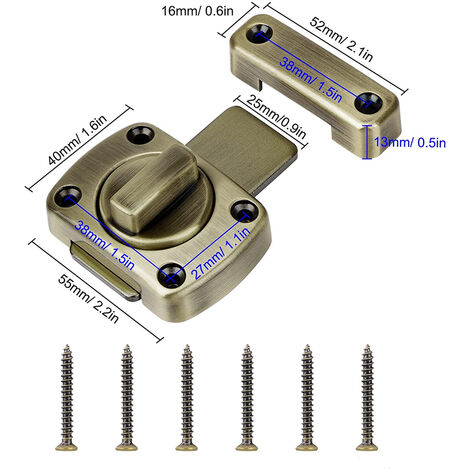 Porta Bullone Scrocco In Alluminio - Blocco Automatico Per Finestre E Cancelli - Argento - Foto 8