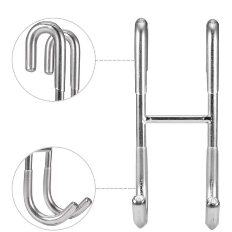 Set di 4 Ganci Porta Doccia Bagno Doppi Ganci Appendiabiti in Acciaio Inox per  Accappatoi Asciugamani