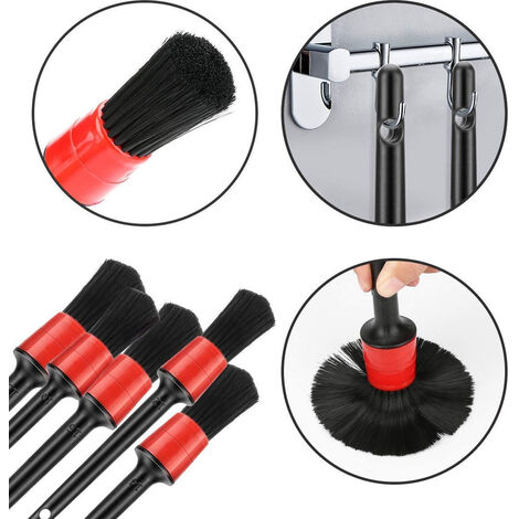 Set 5 Pennelli Per Pulizia Auto Con Setole PBT Morbide - Ideali Per Interni, Cruscotti, Bocchette E Superfici Delicate
