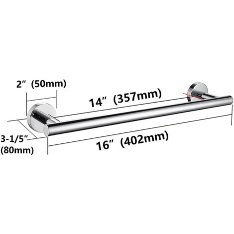 Portasciugamani Corto In Acciaio Inox Spazzolato 30 Cm | Moderno Per Bagno Con Viti