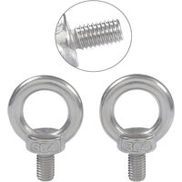 5 Viti Ad Anello M6 In Acciaio Inox 304 Nero - Per Fissaggio E Sollevamento, Capacità 50 Kg
