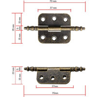 Cerniere Antiche In Metallo 70x35mm - Per Mobili Vintage Con Viti - Foto 9