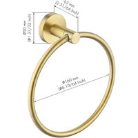 Anello Porta Asciugamani Adesivo Per Bagno - Acciaio Inox, Rotondo, Argentato, Senza Forare, Facile Installazione