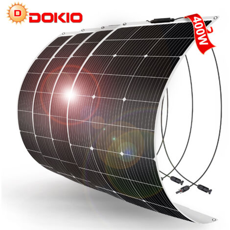 4x 100W Solarpanel 12v Flexibles Monokristallines Solarmodul für Haus/Wohnwagen/Van/Boot/Batterie/Garten