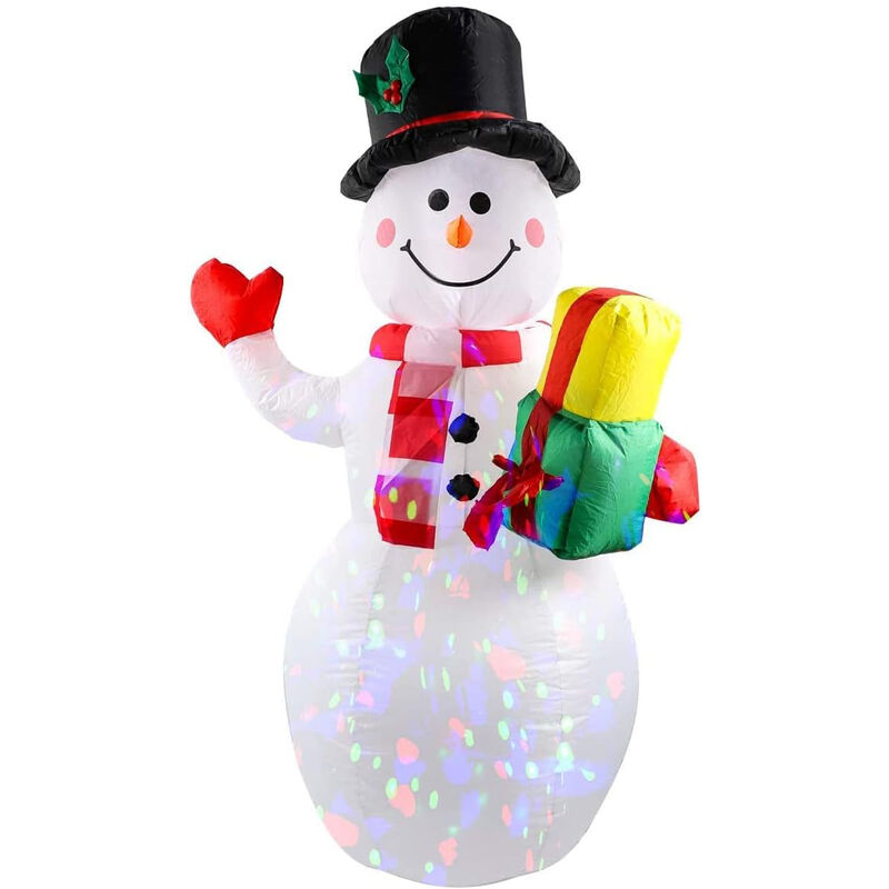 Bonhomme de neige gonflable, 1,5 m, bonhomme de neige gonflable, décoration  de Noël avec lumière LED, IP44, pour Noël, jardin, cour.
