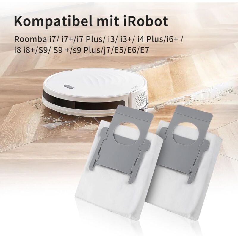 Sacs de rechange pour élimination de la saleté pour iRobot Roomba i7 i7+ j7  j7+ s9+ Clean Base, lot de 6 