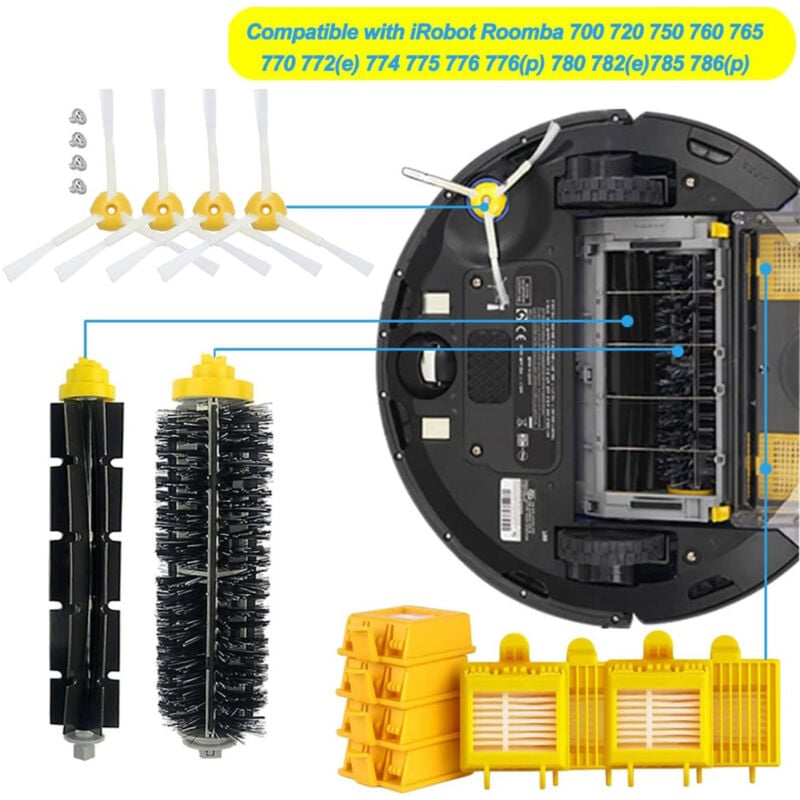 vhbw 2x filtri HEPA compatibile con iRobot Roomba 700, 720, 750, 765, 772,  772e, 774, 775