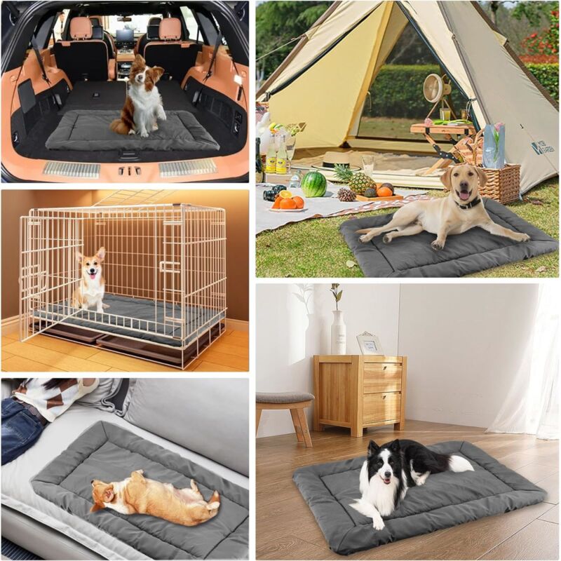 Tapis pour Chiens Imperméable 90x60cm, Matelas pour Chien Pliable et  Lavable, Coussin pour Chien en Oxford Durable avec Fond Antidérapant,  Adapté pour l'extérieur, Cage pour Chien, Canapé, Voiture