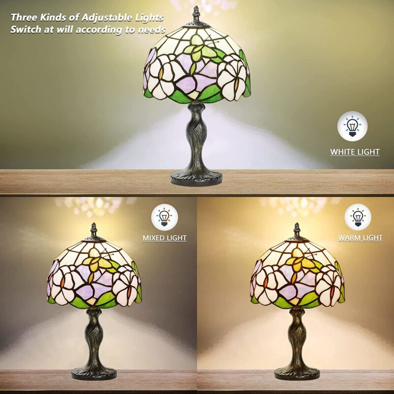 Lampe Tiffany 8 Pouces Rétro Tiffany Lampe en Verre avec Abat-Jour en  Vitrail Artisanal et