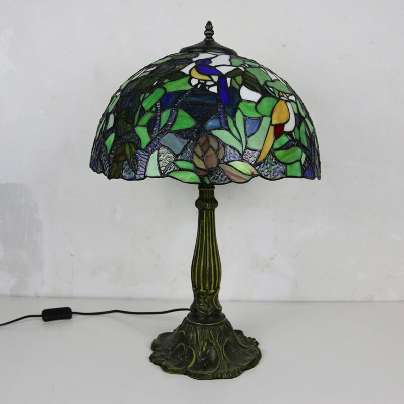 Lampe Tiffany 16x16x24in Veilleuse Vitrail Tiffany Lampe De Table Grand  Vintage Salon Chambre Bureau à Domicile