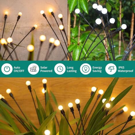 4 Pièces Lampe Solaire Exterieur Jardin,8 LED Lumiere Solaire Exterieur  Firefly Décorative,IP65 Etanche Luciole Solaire Exterieur Jardin pour  Allée, Terrasse, Patio, Passerelle, Balcon, Deco