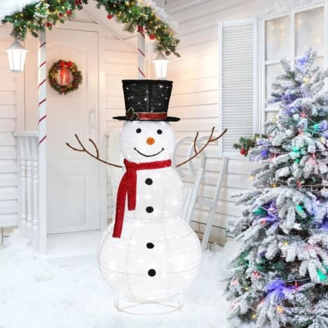 Figurine de Noël en forme de bonhomme de neige avec 100 LED Blanc froid… Décoration  Lumineuse De Noêl, Extérieur Jardin