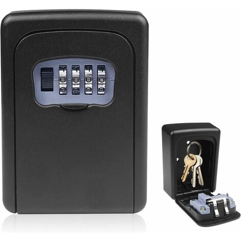 Boîte à clés murale Mini coffre-fort à clé extérieur avec code  réinitialisable à 4 chiffres Boîte à clé étanche pour la maison