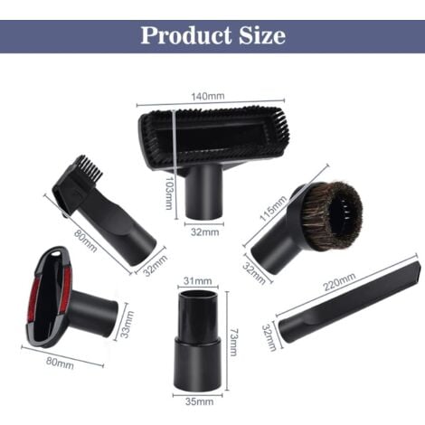 6 Pièces Accessoires pour Aspirateur-Convient aux Aspirateurs de Calibre 32  mm à 35 mm-pour