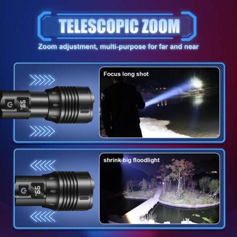 70000 LUMENS avec batterie 26650-Lampe De Poche Laser Tactique