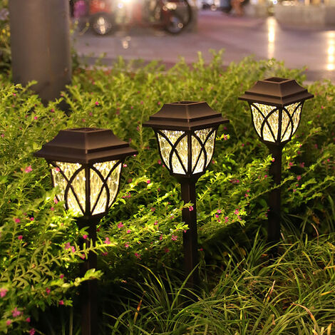 extérieur cour Lampes solaires LED en forme de rose pour jardin Blanc paysage patio pelouse décoration sur piquet pour allée 
