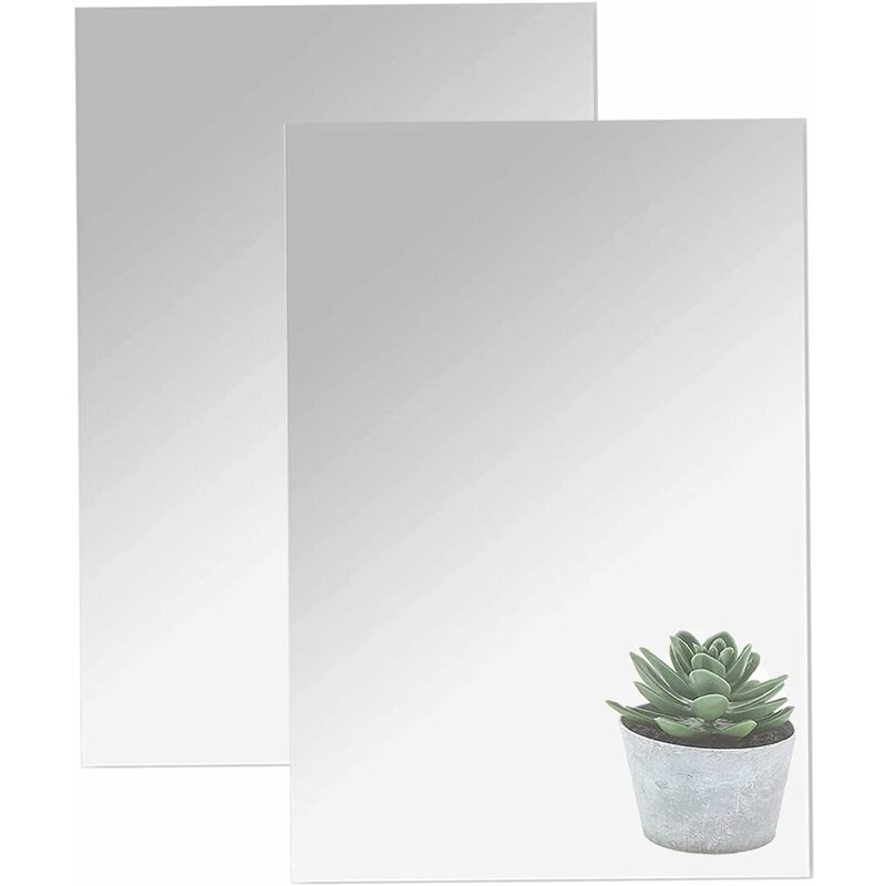 2pcs Full Length Self-adhesive Mirror Tiles - Full Body Reflection