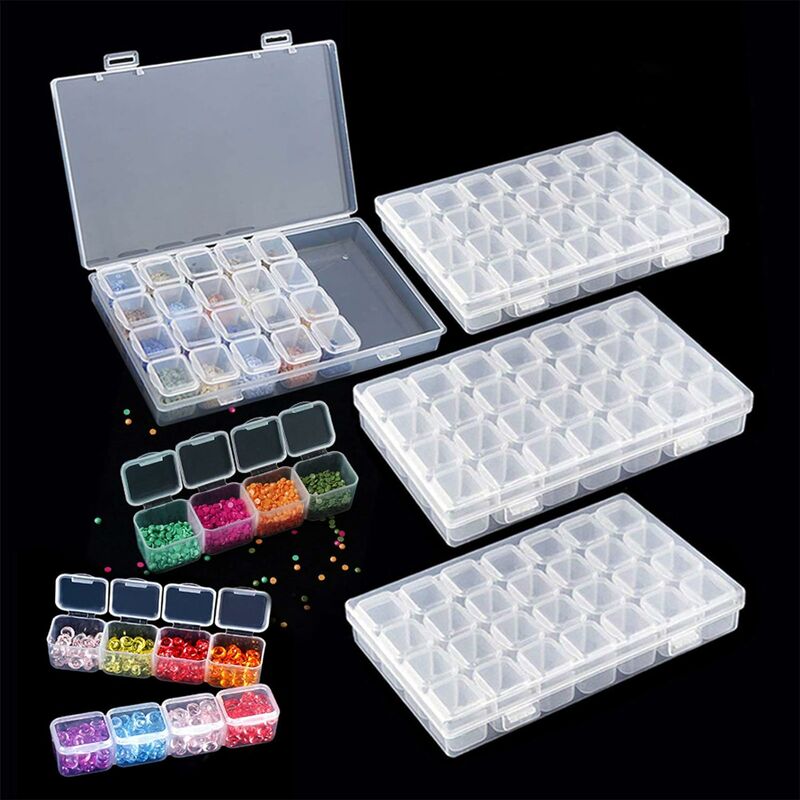 STOL 4pcs Diamond Embroidery Box Painting Beads Transparent