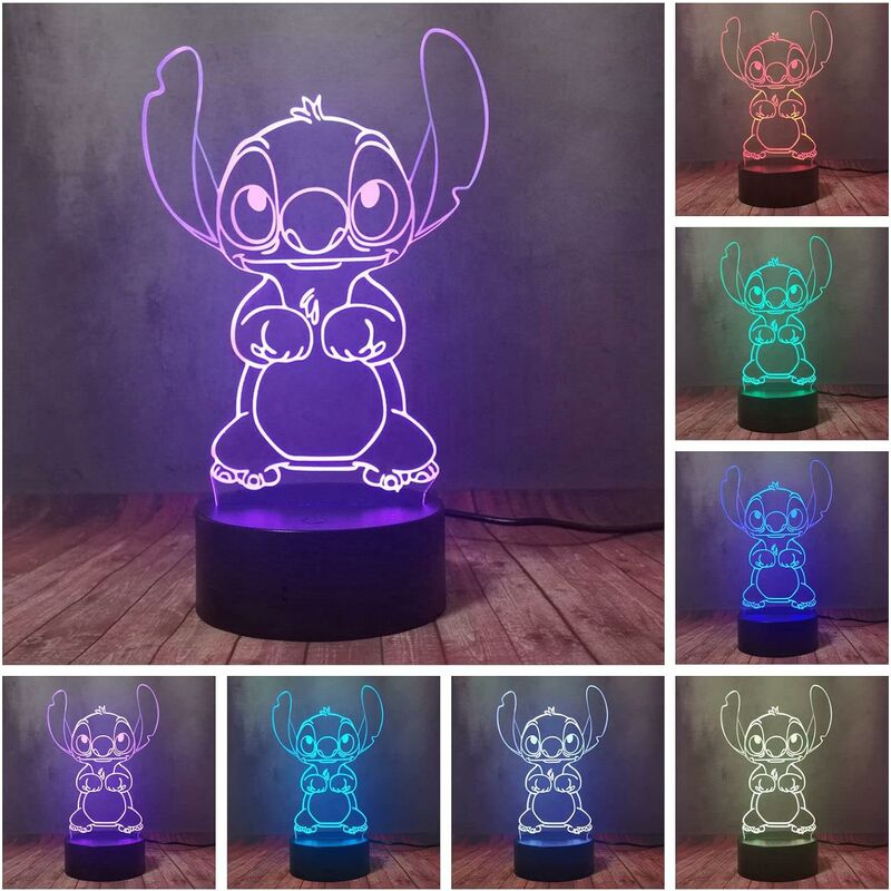 Anime Kawaii Stitch Lilo And Stitch 3d Illusion Bedroom Decoration