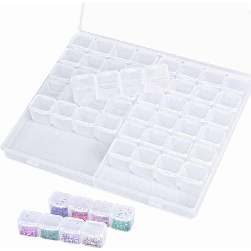 Dust-proof 28-grid Detachable Nail Art Accessories Storage Box, Plastic  Jewelry Organizer For Desktop