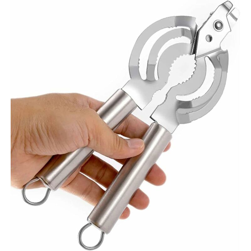 2 Pieces Can Opener, Bottle Opener, Tin Can Opener, Manual Can Opener,  Butterfly Can Opener, Stainless Steel, Silver, 9.7cm X 3cm