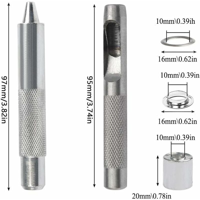 100x Tarpaulin Tent Awning Punch Groundsheet Eyelet And Repair Kit Grommets  Tarp Hole Tool Set