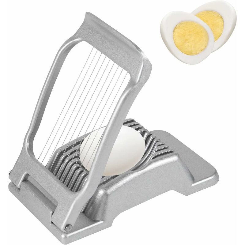 Egg Slicer, Egg Slicer for Hard Boiled Eggs, Aluminium Egg Slicer with Stainless Steel Wire, Heavy Duty Egg Cutter Dishwasher Safe(Yellow, Size: 10