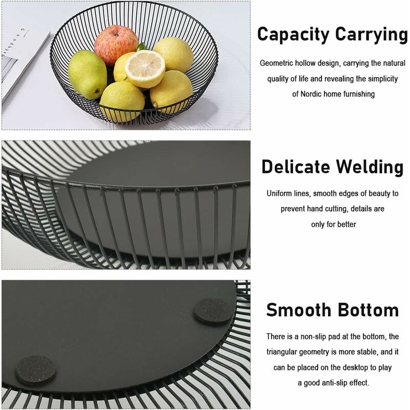 Fruit Basket, 304 Stainless Steel Fruit Bowl, Countertop Fruit