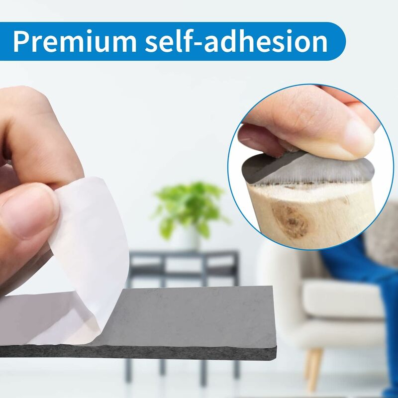 Felt Pads Self-adhesive, Felt Self-adhesive 2 Rolls Of Felt Tape  (100*10cm+100*2cm) Freely Cut It Into Any Shape As Furniture Pads With  Strong Adhesio