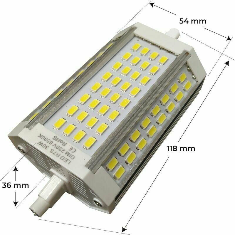 Ampoule LED R7s 6W 600Lm 6000ºK 78mm 40.000H [CA-R7S-78-6W-CW]