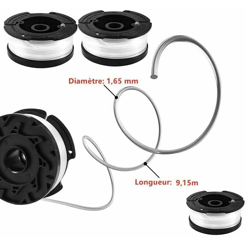 Replacement Spool For Black+decker Af-100 Grass Trimmer Auto Feed  Replacement (6/8 Spools, 2 Hood, 2 Spring) (6pcs)
