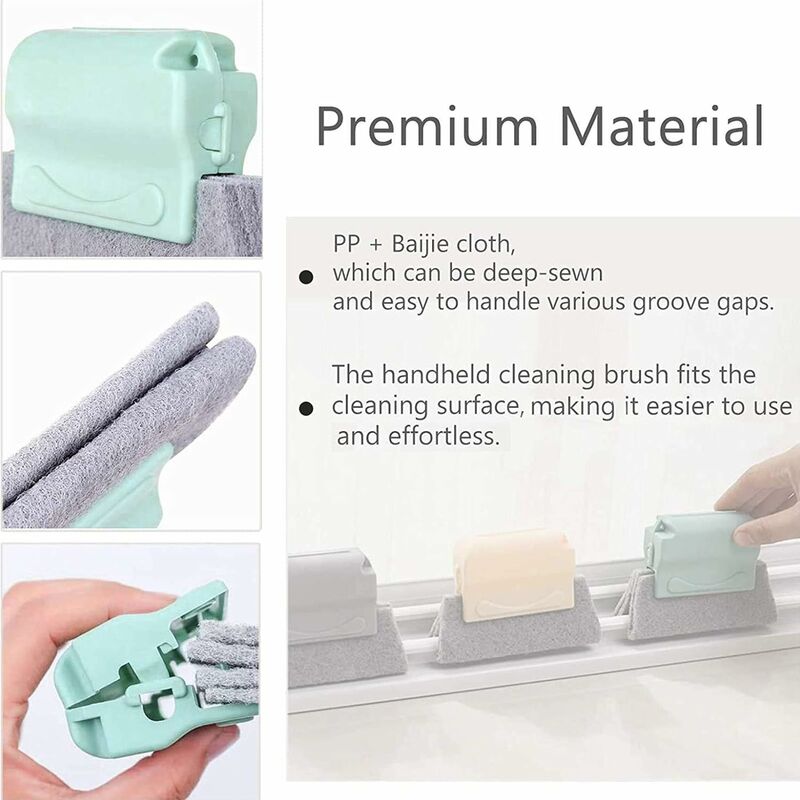 Window Groove Cleaning Cloth Brush Detachable Hand-held Windows Slot Cleaner  Brush Kitchen Floor Keyboard Corners Gap Clean Tool