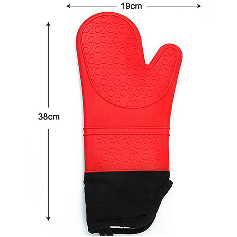 Flower Design- Heat Resistant Silicone Oven Mitts, Soft Quilted lining, Extra Long, Waterproof Flexible Gloves for Cooking